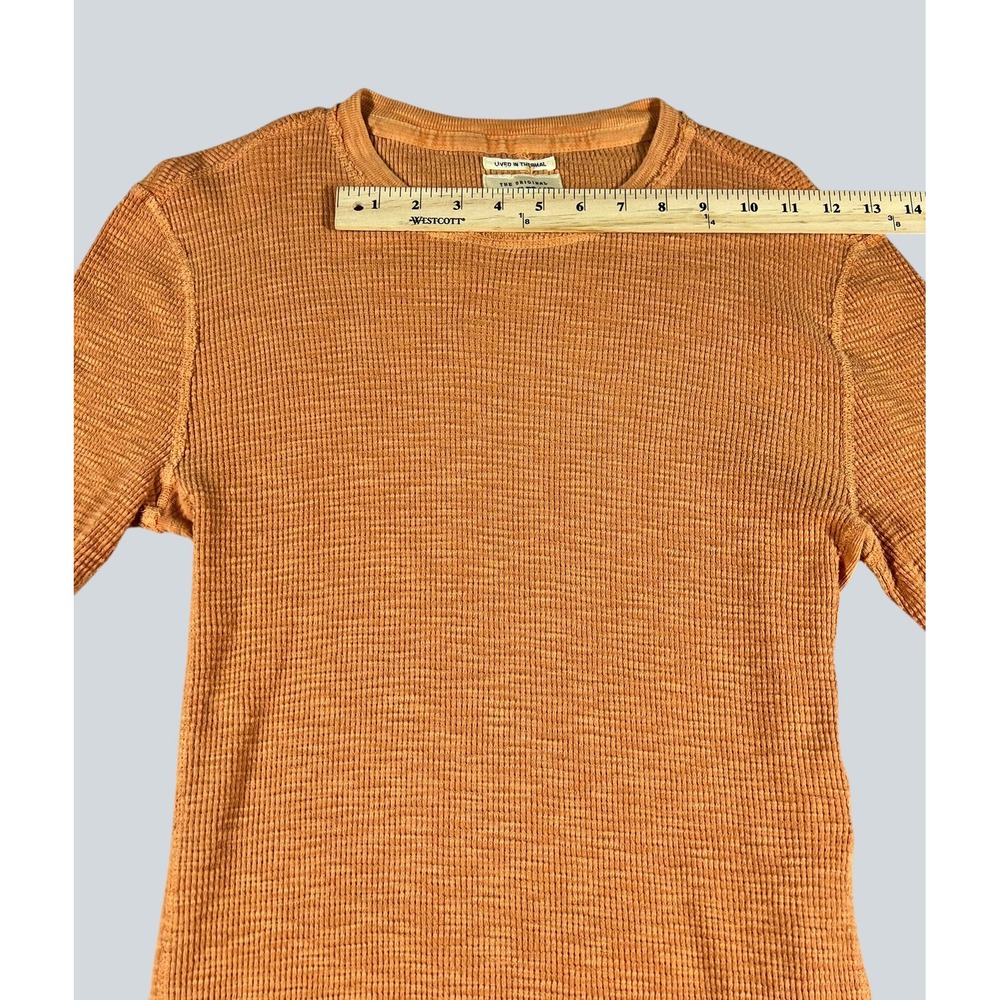Lucky Brand Mens Lived In Thermal Waffle Knit Shirt Burnt Orange Size Small - Picture 13 of 14